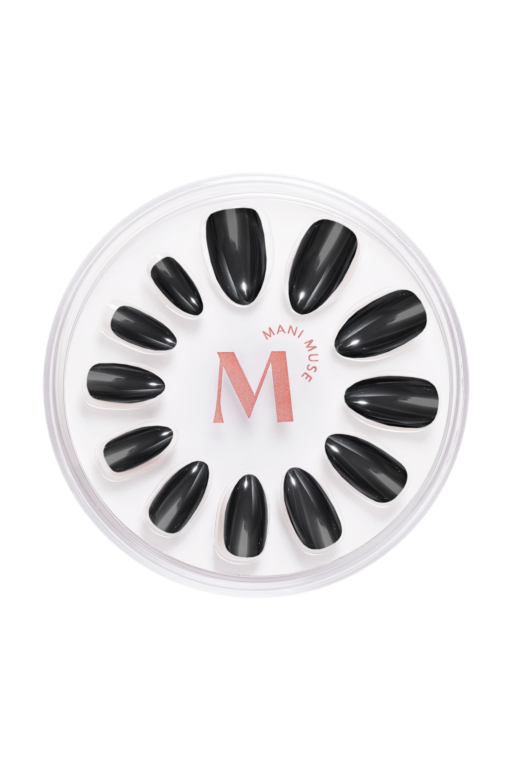 Mani Muse Black Glazed Press-on Nails - Almond