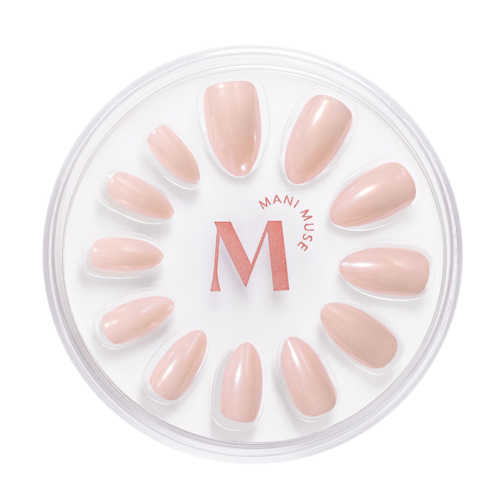 Mani Muse Nude Glazed Press-on Nails - Almond